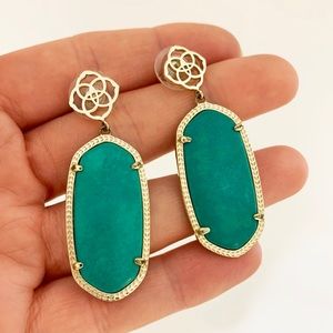 Kendra Scott Turquoise Drop Earrings with Logo Detail